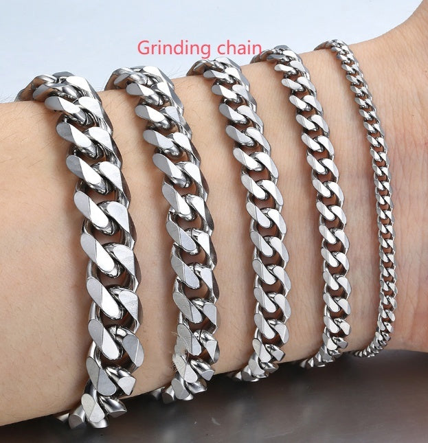 Stainless Steel Bracelet Cuban Type Style Men And Women Simple