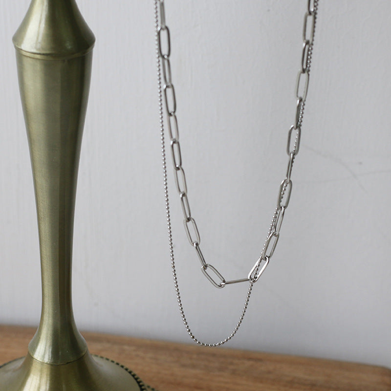 Double set chain necklace petite