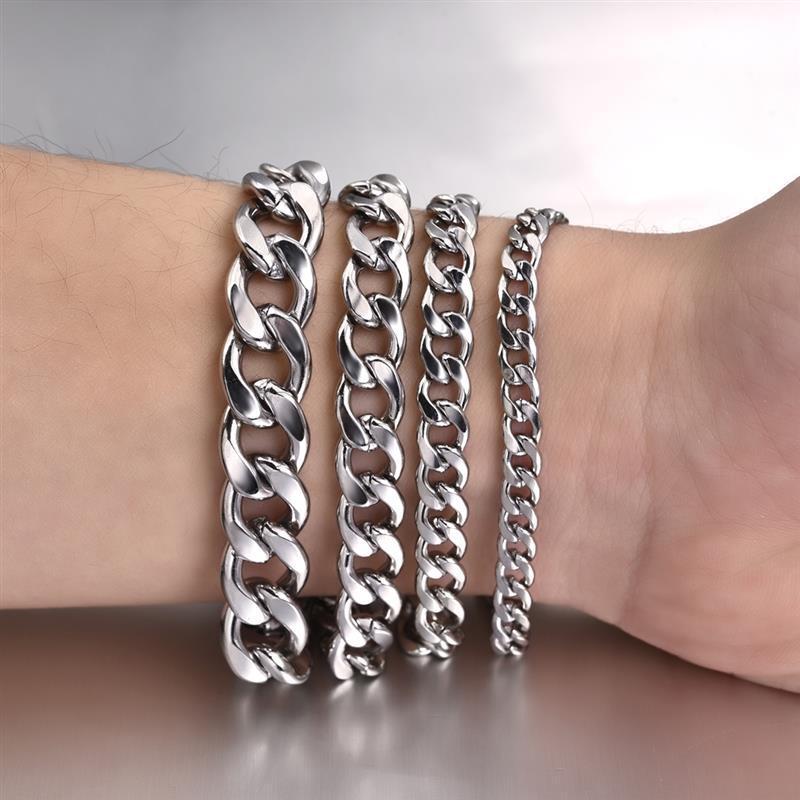 Stainless Steel Bracelet Cuban Type Style Men And Women Simple