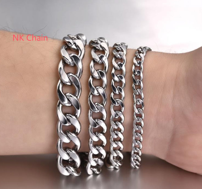 Stainless Steel Bracelet Cuban Type Style Men And Women Simple