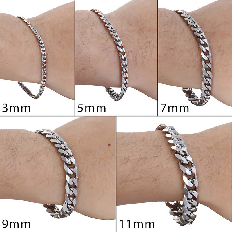 Stainless Steel Bracelet Cuban Type Style Men And Women Simple